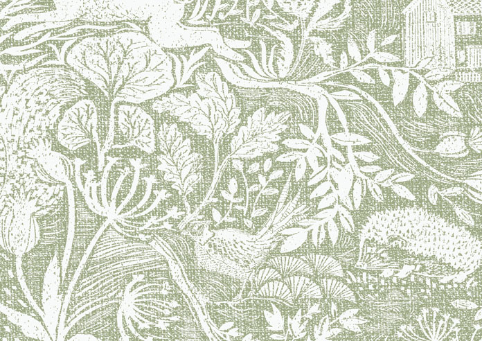 Folk Meadows, Greenery - Twist&Fit Roller Blind - Image 6